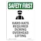 Signmission OSHA Sign, Hard Hats Required, 14in X 10in Decal, 10" W, 14" H, Portrait, OS-SF-D-1014-V-11152 OS-SF-D-1014-V-11152 - alternate 1